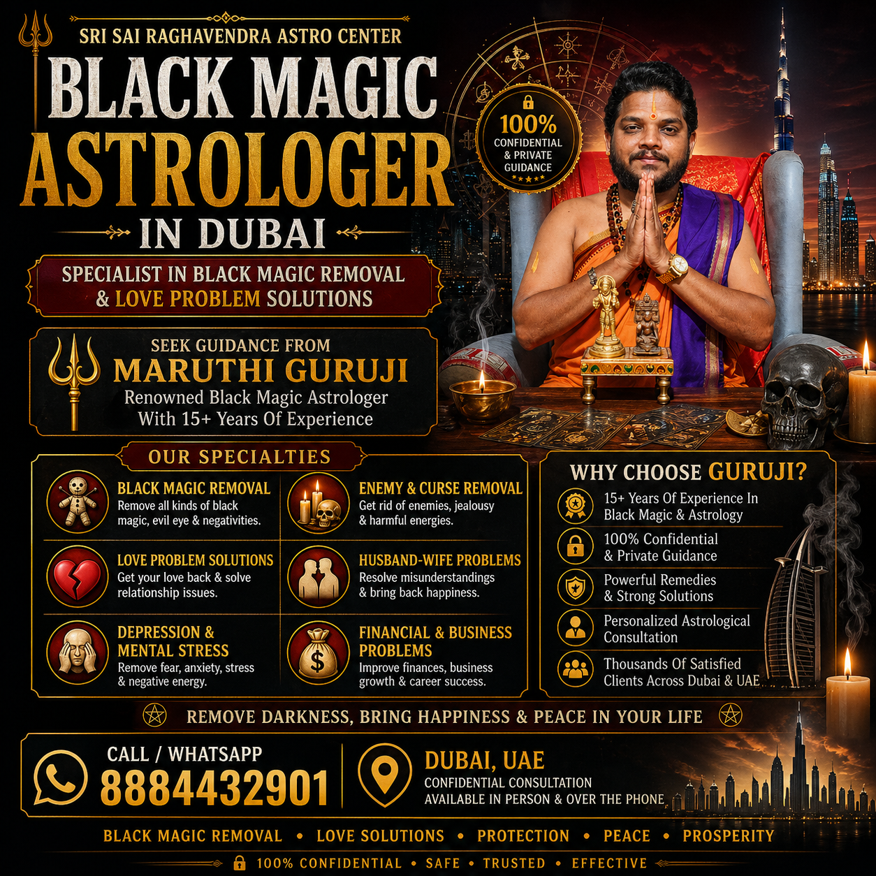 Black magic astrologer in Dubai Maruthi Guruji love problem solution expert UAE