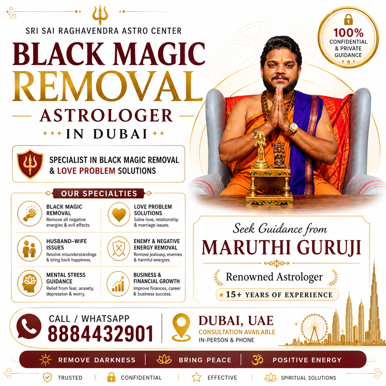 Black Magic Removal Specialist in Dubai – Astrologer Maruthi Guruji for Love Problem Solutions