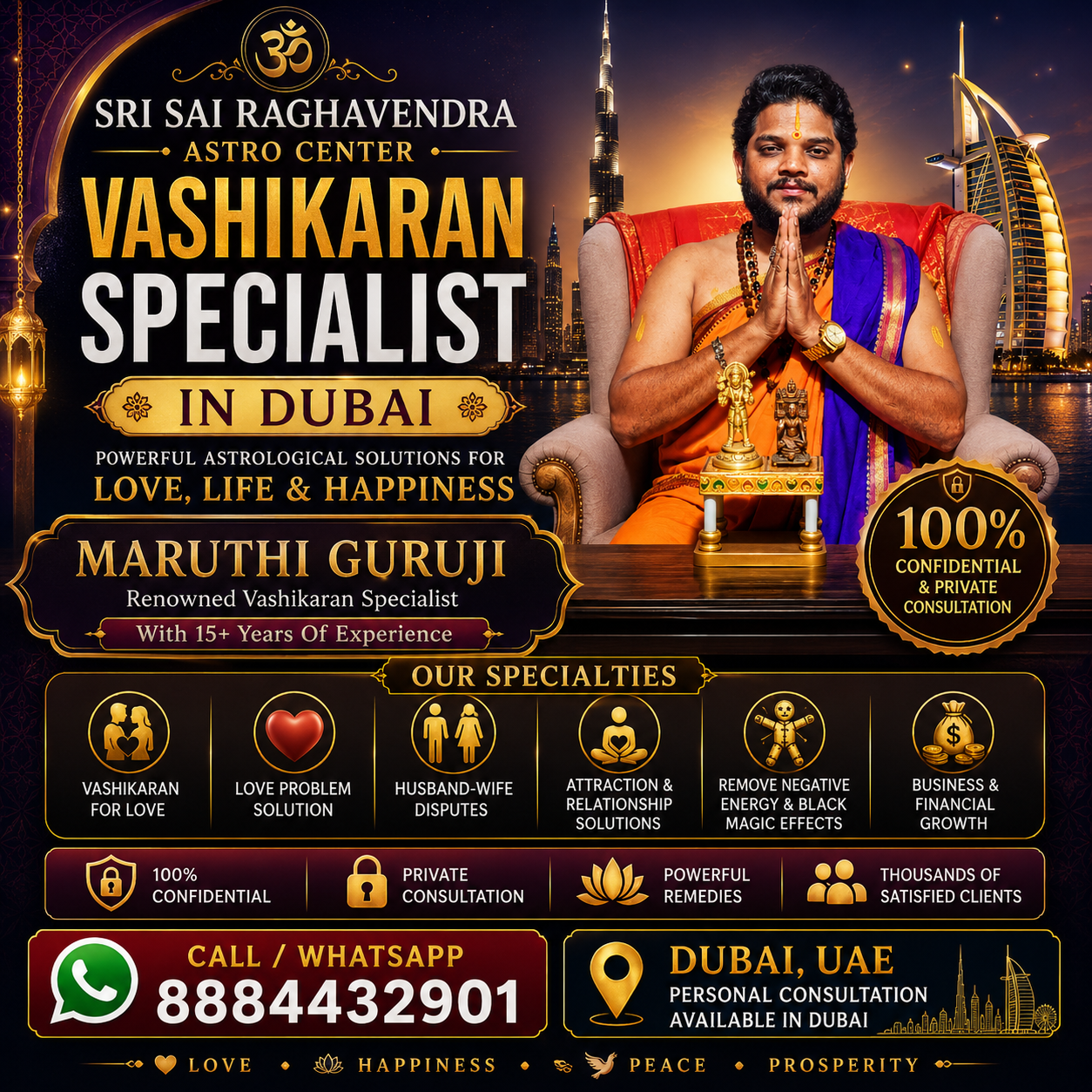 Best Indian Astrologer in Dubai Maruthi Guruji offering astrology consultation and spiritual guidance services in UAE